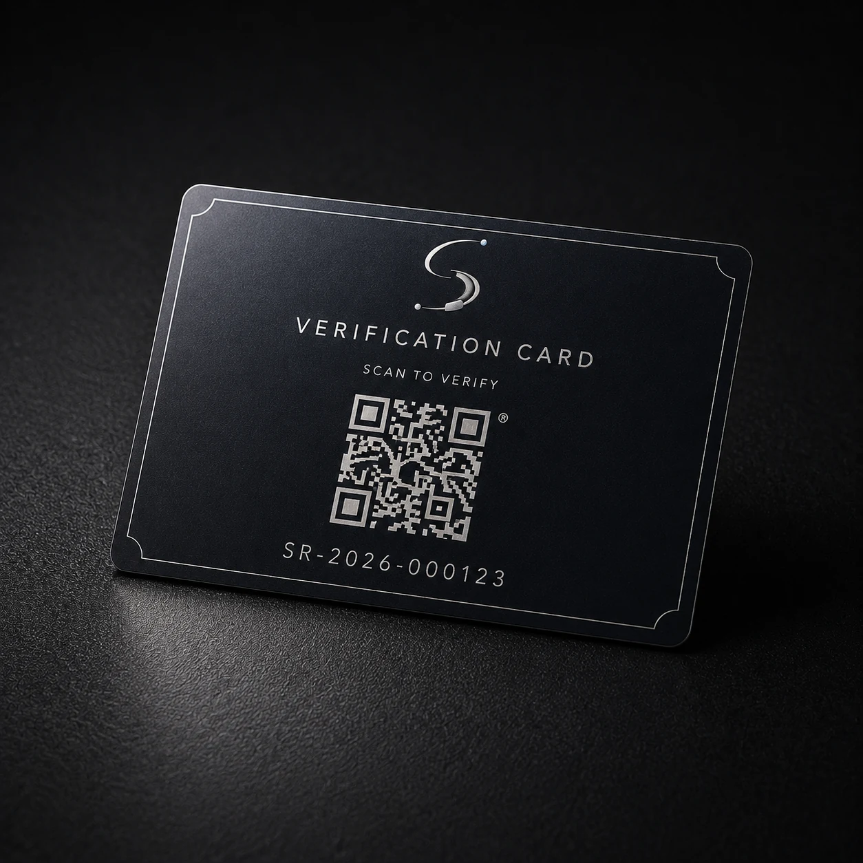 Spaceron verification card presentation example