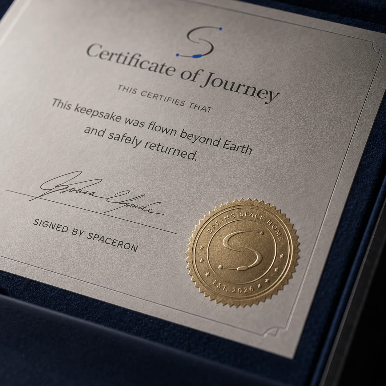 Certificate of Journey presentation example
